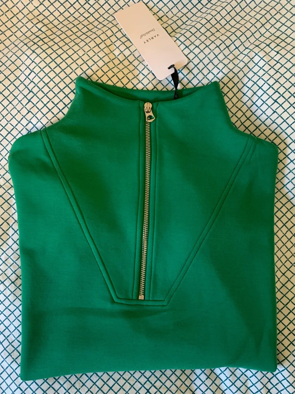 Varley Hawley Half-Zip Sweatshirt Double Soft Anthropologie sz Medium NEW green - Picture 4 of 16